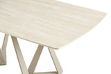 BELLUMI Tisch beiger Steinoptik, Keramikplatte 180 × 90 cm