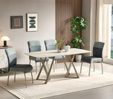 BELLUMI Tisch beiger Steinoptik, Keramikplatte 180 × 90 cm