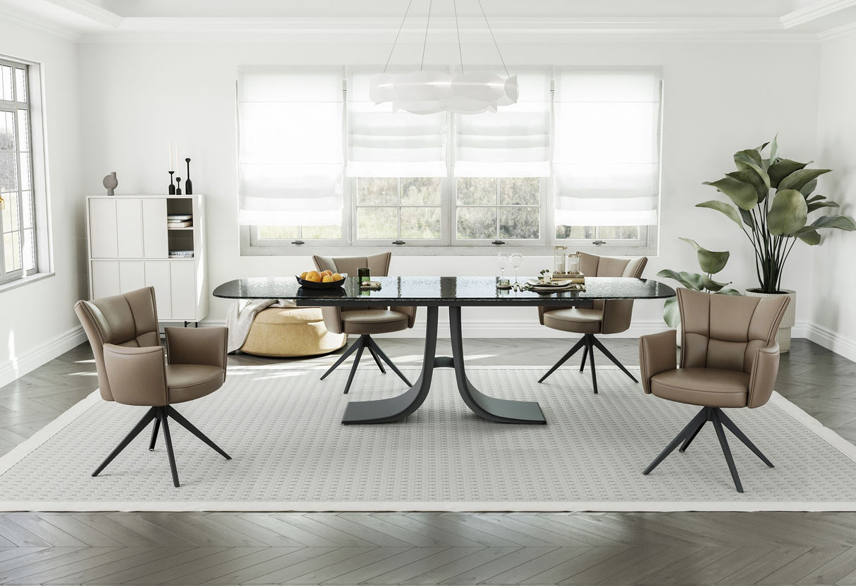 BERENTS Großer Ausziehtisch, schwarz 180-260x95x76cm