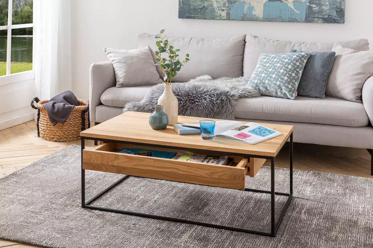 Birmingham Couchtisch Eiche mit Schublade 105x62 cm