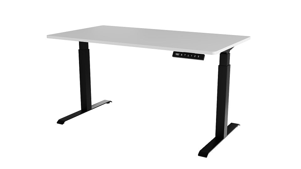 Högger&Stand -Schreibtisch, schwarze Tischplatte +schwarze Beine