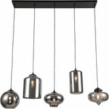 Ava Rauchglas-Hängelampe 5-Light Mix