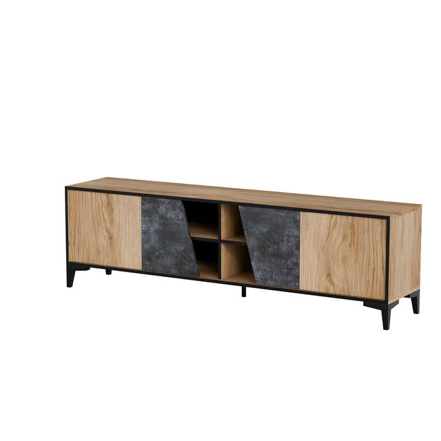 TV- Möbel CAN 180×53×38cm – Beton Grau & uralte Eiche