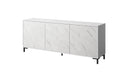 Carrara Sideboard, Marmor Design 200x80cm, schwarz matt
