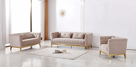 Born Samt Chesterfield Wohn-Sofa-Set Italy Desgin