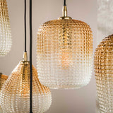 Amber Glow Hängelampe mit 9 Schirmen