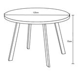 Esstisch Stockholm – Rund, Holz MDF Ø 120 × 75