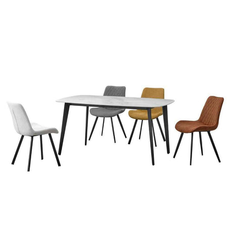 ELONA - Esstisch Marmoroptik weiss 160x90cm