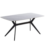 Esstisch Zürich Marmoroptik weiss