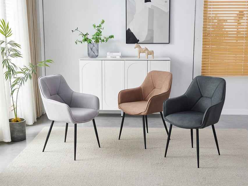 FELDMANN Armlehnstuhl Stoff Braun 63,5 x 65 x 91cm