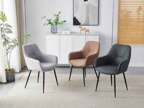 FELDMANN Armlehnstuhl Stoff Braun 63,5 x 65 x 91cm