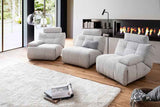 FLOW MC Sofa – 3-teiliges Set mit Relaxfunktion (hellgrau) 288 x100 x109cm