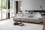 FLOW MC Sofa – 3-teiliges Set mit Relaxfunktion (hellgrau) 288 x100 x109cm