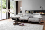 FLOW MC Sofa – 3-teiliges Set mit Relaxfunktion (hellgrau) 288 x100 x109cm