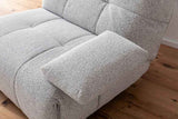FLOW MC Sofa – 3-teiliges Set mit Relaxfunktion (hellgrau) 288 x100 x109cm