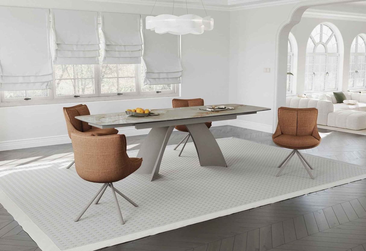FLORENZ Design Stuhl Braun 56x66x87cm