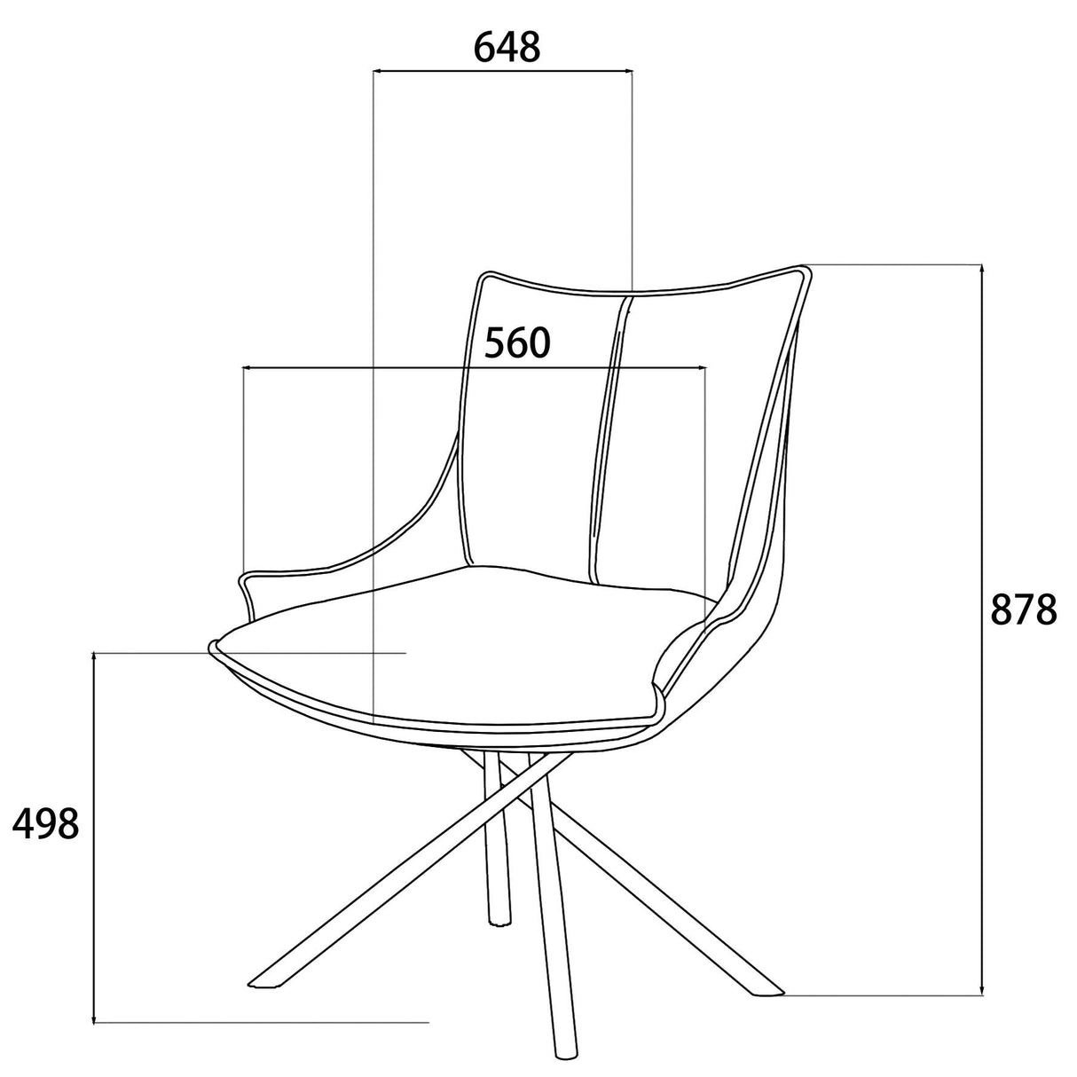 FLORENZ Design Stuhl Braun 56x66x87cm