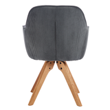 GALLO Armlehnstuhl Cordbezug grün/ schwarz