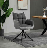 GOMES Armlehnstuhl  180° drehbar, Grau - 61x62x89