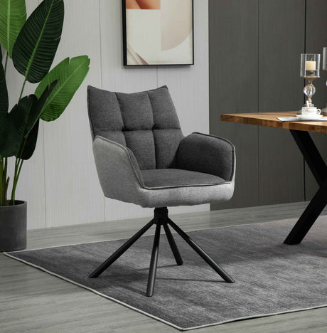 GOMES Armlehnstuhl  180° drehbar, Grau - 61x62x89
