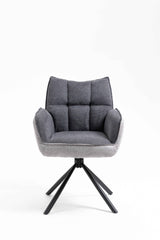 GOMES Armlehnstuhl  180° drehbar, Grau - 61x62x89