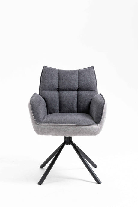 GOMES Armlehnstuhl  180° drehbar, Grau - 61x62x89