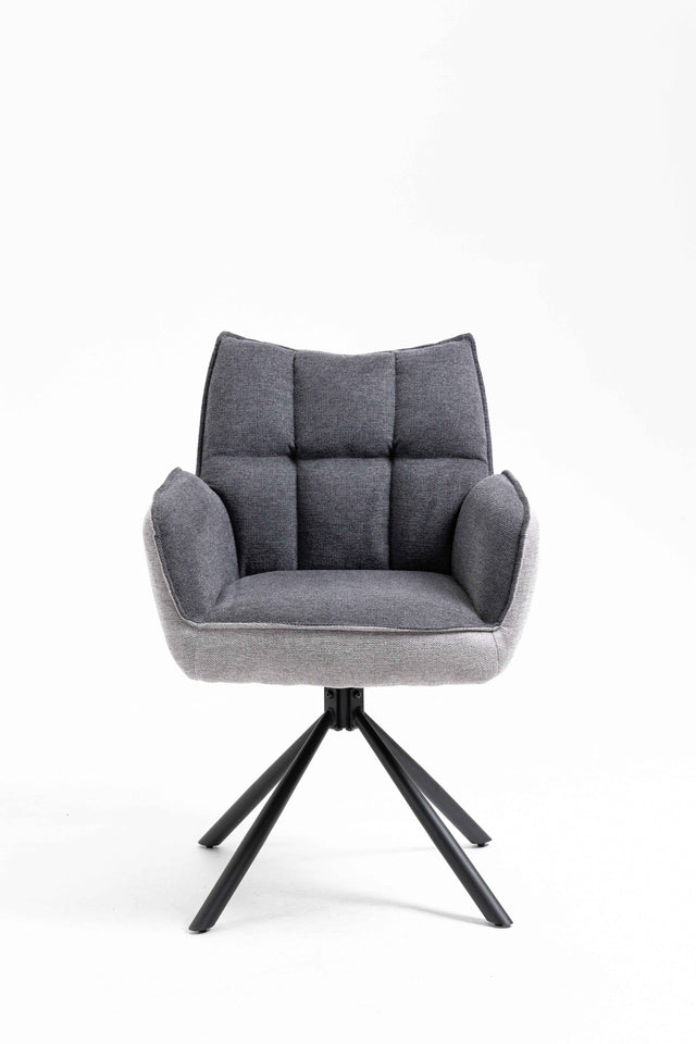 GOMES Armlehnstuhl  180° drehbar, Grau - 61x62x89