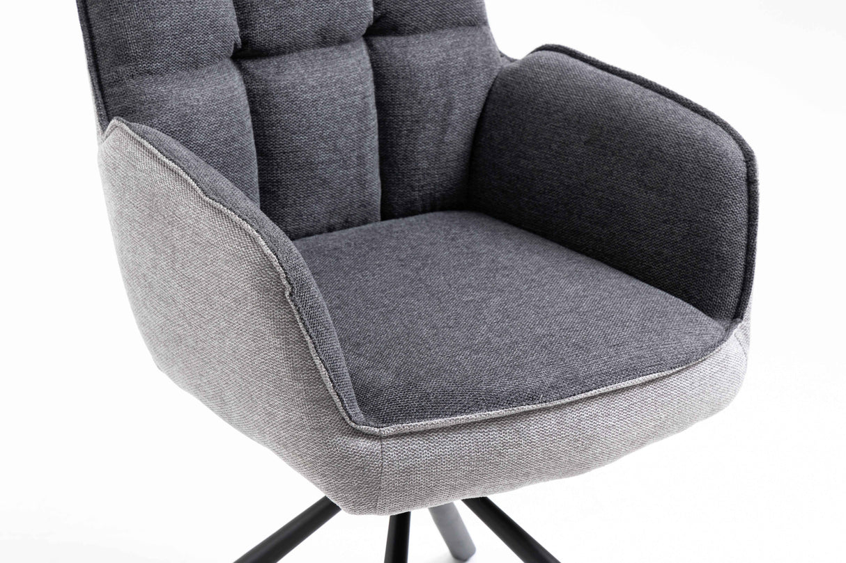 GOMES Armlehnstuhl  180° drehbar, Grau - 61x62x89