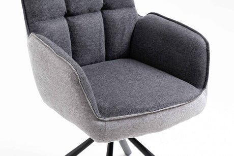 GOMES Armlehnstuhl  180° drehbar, Grau - 61x62x89