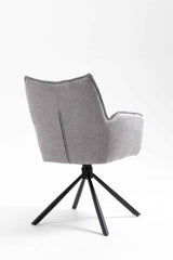 GOMES Armlehnstuhl  180° drehbar, Grau - 61x62x89