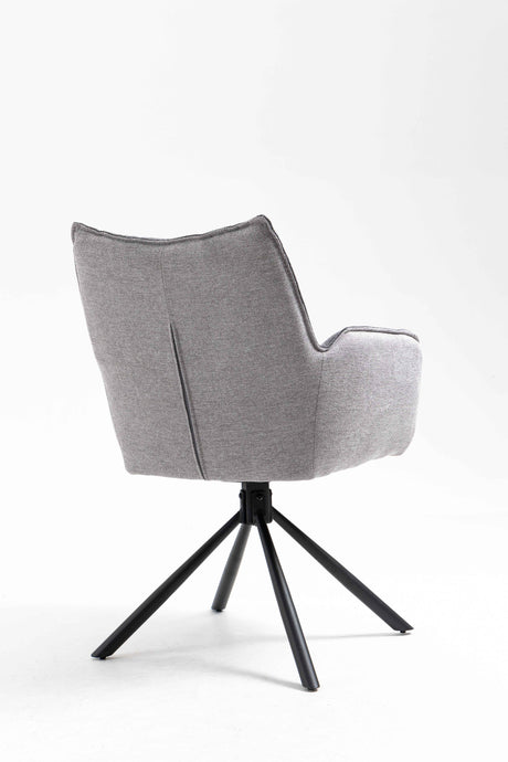 GOMES Armlehnstuhl  180° drehbar, Grau - 61x62x89