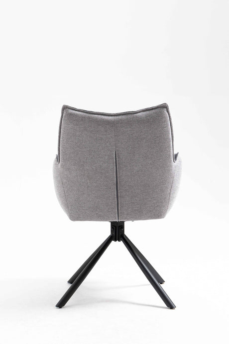 GOMES Armlehnstuhl  180° drehbar, Grau - 61x62x89