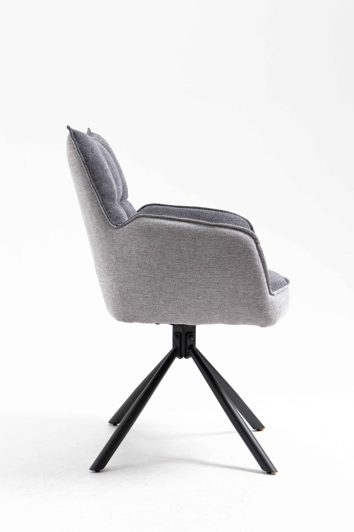 GOMES Armlehnstuhl  180° drehbar, Grau - 61x62x89