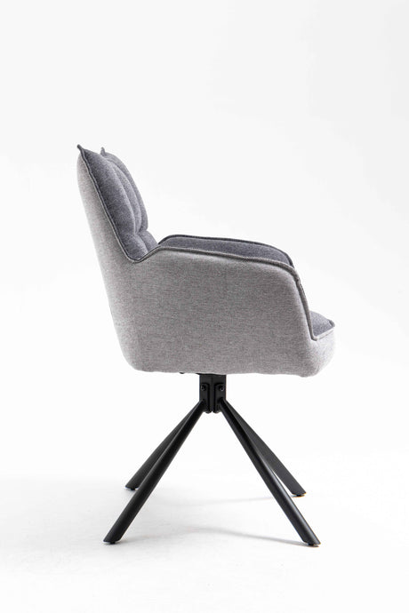 GOMES Armlehnstuhl  180° drehbar, Grau - 61x62x89