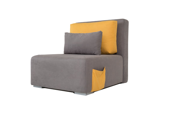 GENF Relax Sessel mit Schlafunktion Grau+ Orange