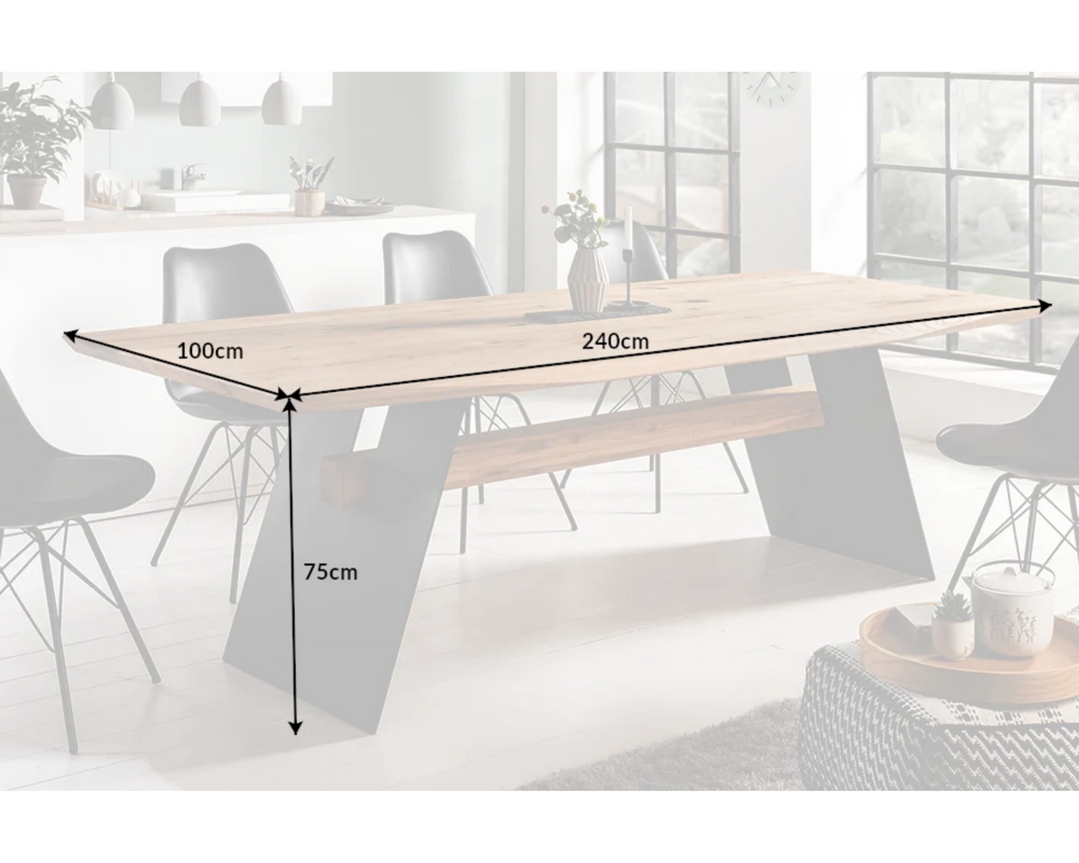 HERCULES Familien Tisch geölt, Massivholz aus Eiche 240x100 cm