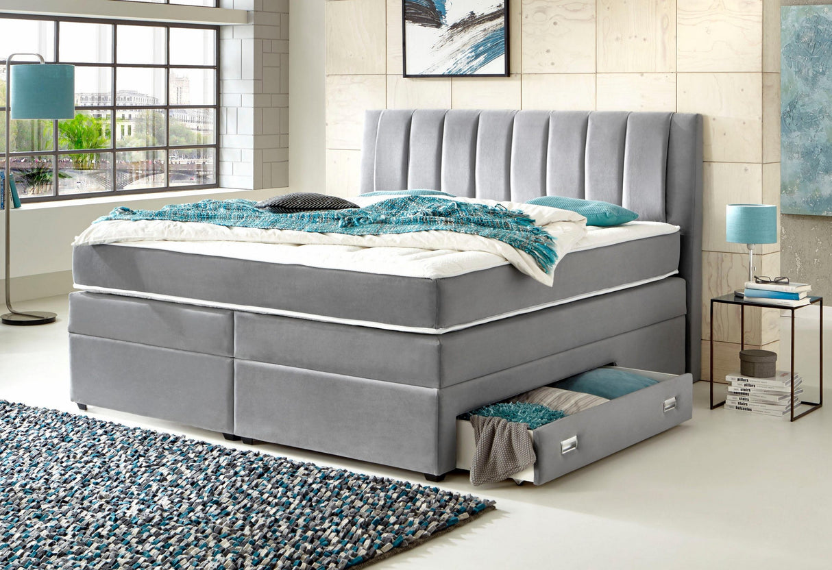 Prima Value Boxspringbett hellgrau