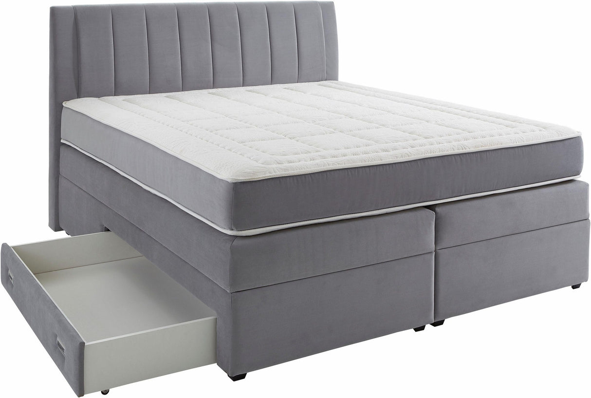 Prima Value Boxspringbett hellgrau