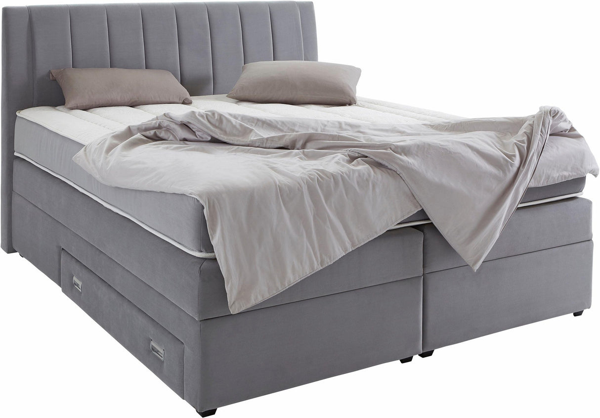 Prima Value Boxspringbett hellgrau