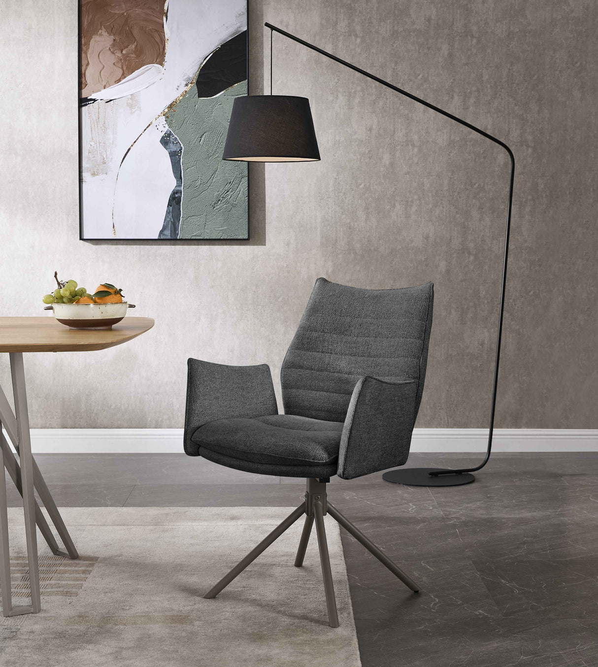 JOHANN Armlehnstuhl  180° Beige - komplett bezogen