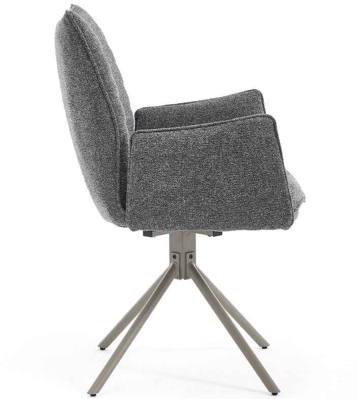 JOHANN Armlehnstuhl  180° Anthrazit - komplett bezogen