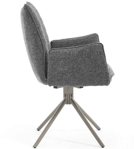 JOHANN Armlehnstuhl  180° Anthrazit - komplett bezogen