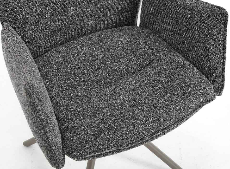 JOHANN Armlehnstuhl  180° Anthrazit - komplett bezogen
