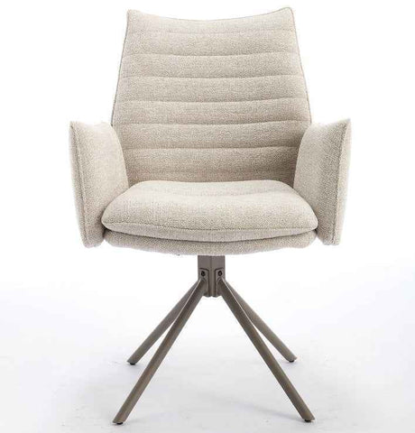 JOHANN Armlehnstuhl  180° Beige - komplett bezogen