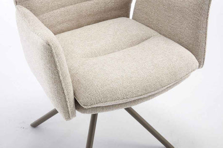 JOHANN Armlehnstuhl  180° Beige - komplett bezogen