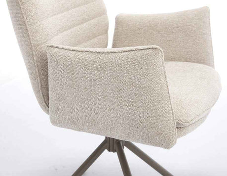 JOHANN Armlehnstuhl  180° Beige - komplett bezogen