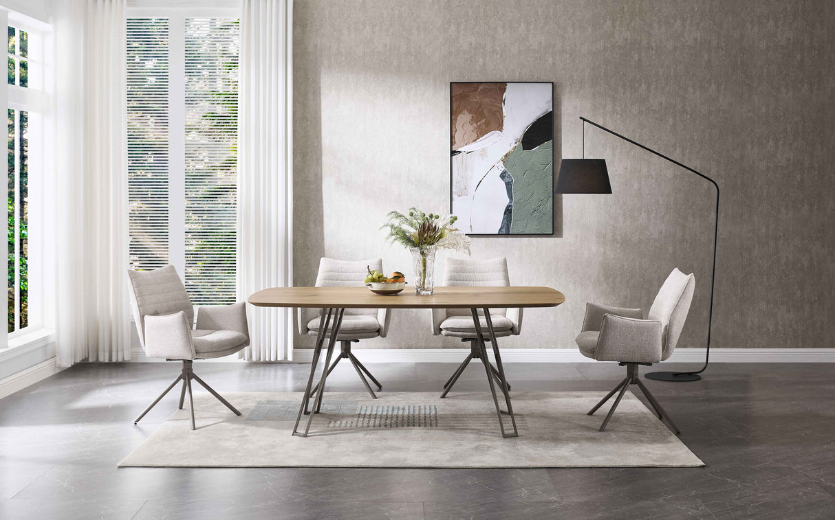 JOHANN Armlehnstuhl  180° Beige - komplett bezogen