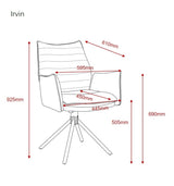 JOHANN Armlehnstuhl  180° Anthrazit - komplett bezogen