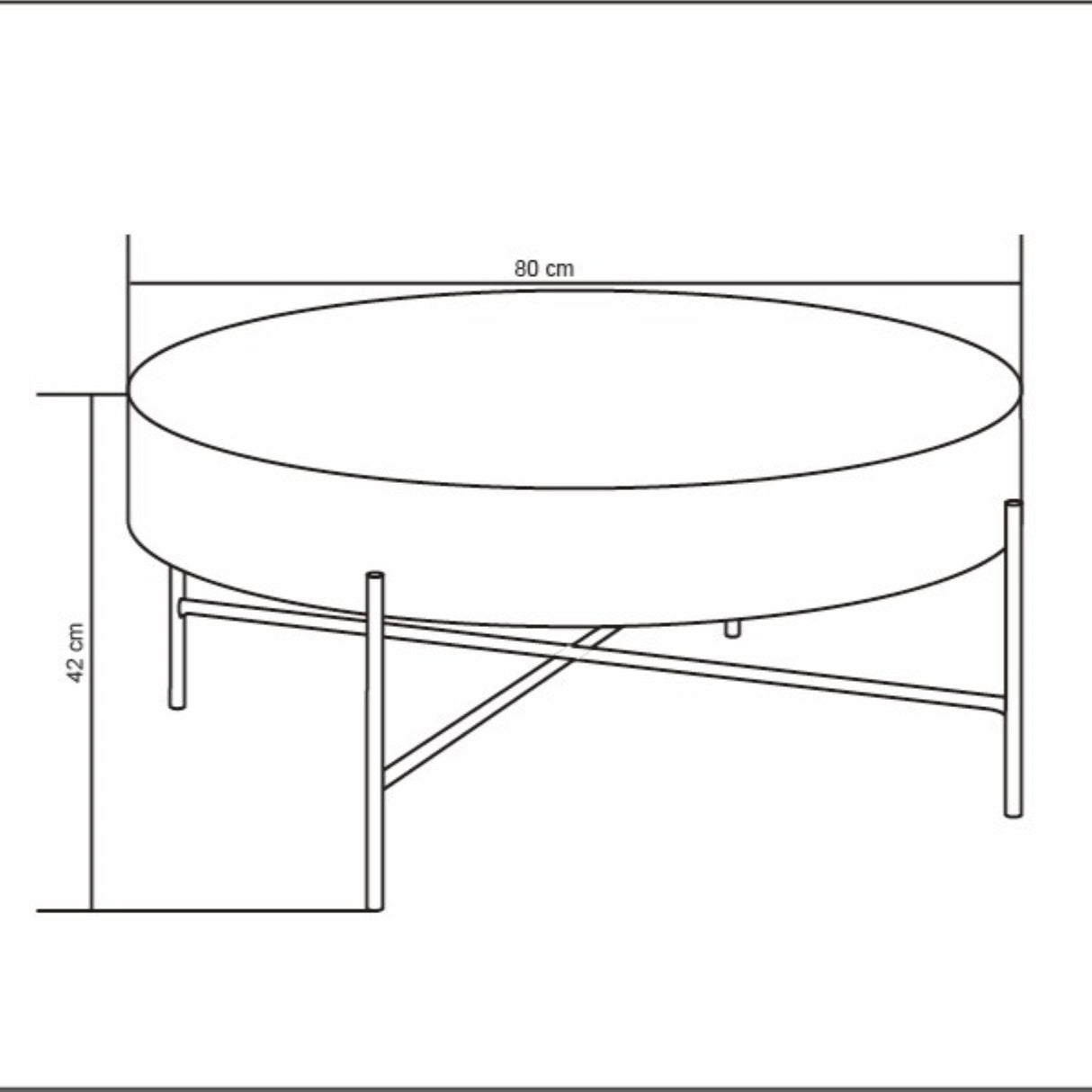 IRONIK Couchtisch Holz MDF Ø 80x40 cm