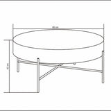 IRONIK Couchtisch Holz MDF Ø 80x40 cm